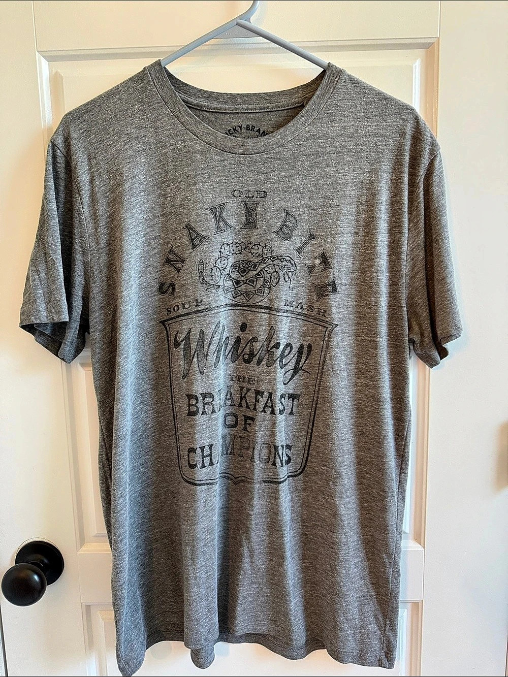 Lucky Brand Snake Bite Whiskey Tee Gray Medium
